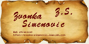 Zvonka Simenović vizit kartica
